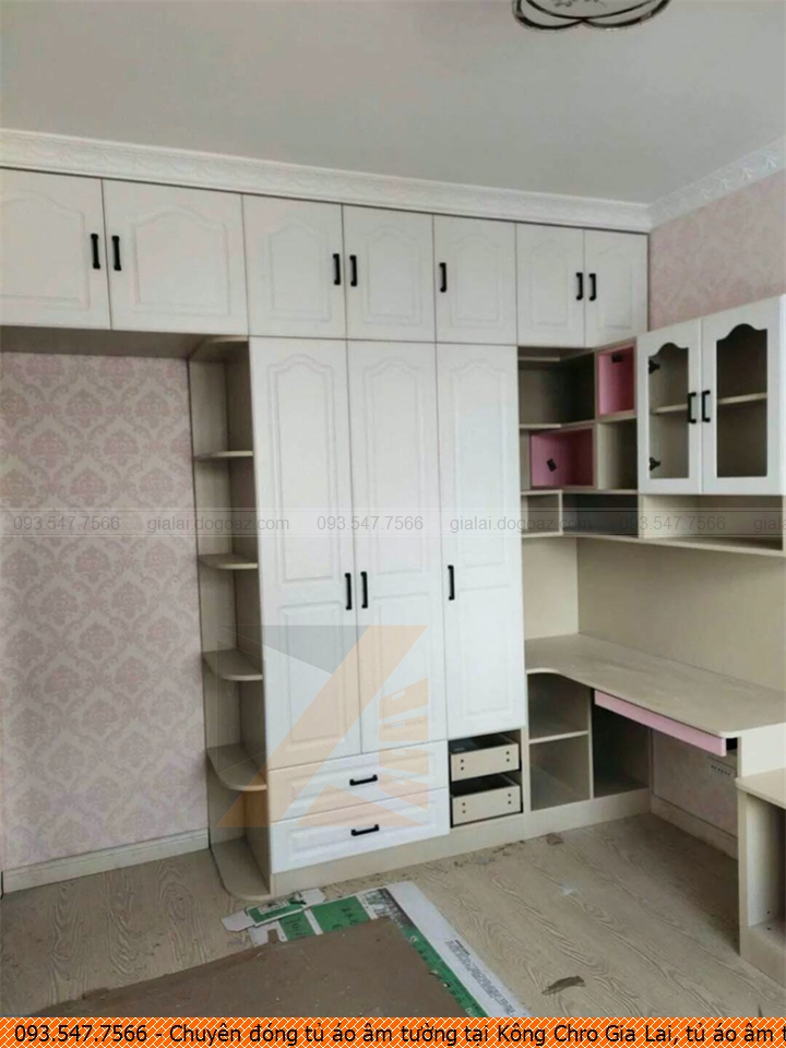 Chuyên đóng tủ áo âm tường tại Kông Chro Gia Lai, tủ áo âm tường hiện đại Kông Chro Gia Lai chuyên nghiệp 09.3547.7566