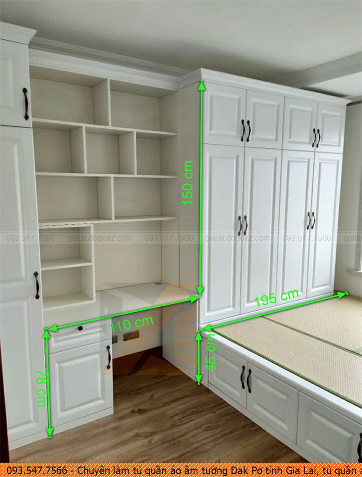 Chuyên làm tủ quần áo âm tường Đak Pơ tỉnh Gia Lai, tủ quần áo âm tường giá rẻ Đak Pơ tỉnh Gia Lai uy tín liên hệ Hotline 0935477566
