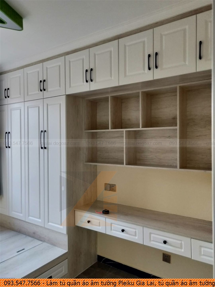 Làm tủ quần áo âm tường Pleiku Gia Lai, tủ quần áo âm tường sang trọng Pleiku Gia Lai chuyên nghiệp liên hệ Hotline 093-5477-566