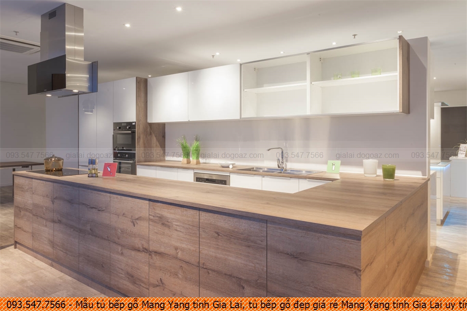 Mẫu tủ bếp gỗ Mang Yang tỉnh Gia Lai, tủ bếp gỗ đẹp giá rẻ Mang Yang tỉnh Gia Lai uy tín gọi SĐT 09.3547.7566