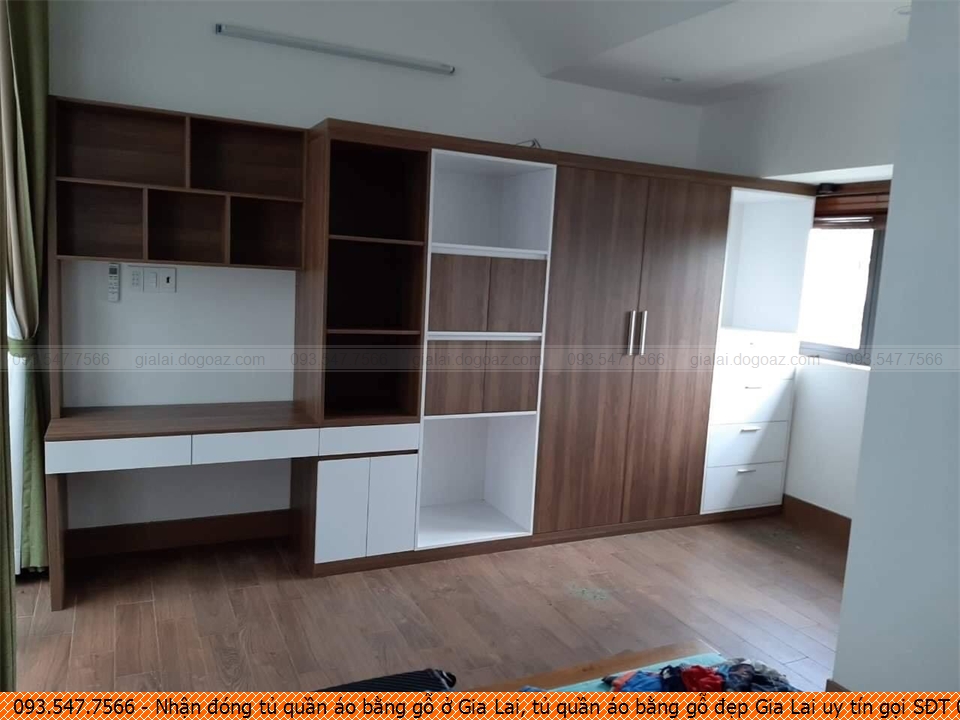 Nhận đóng tủ quần áo bằng gỗ ở Gia Lai, tủ quần áo bằng gỗ đẹp Gia Lai uy tín gọi SĐT 09.3547.7566