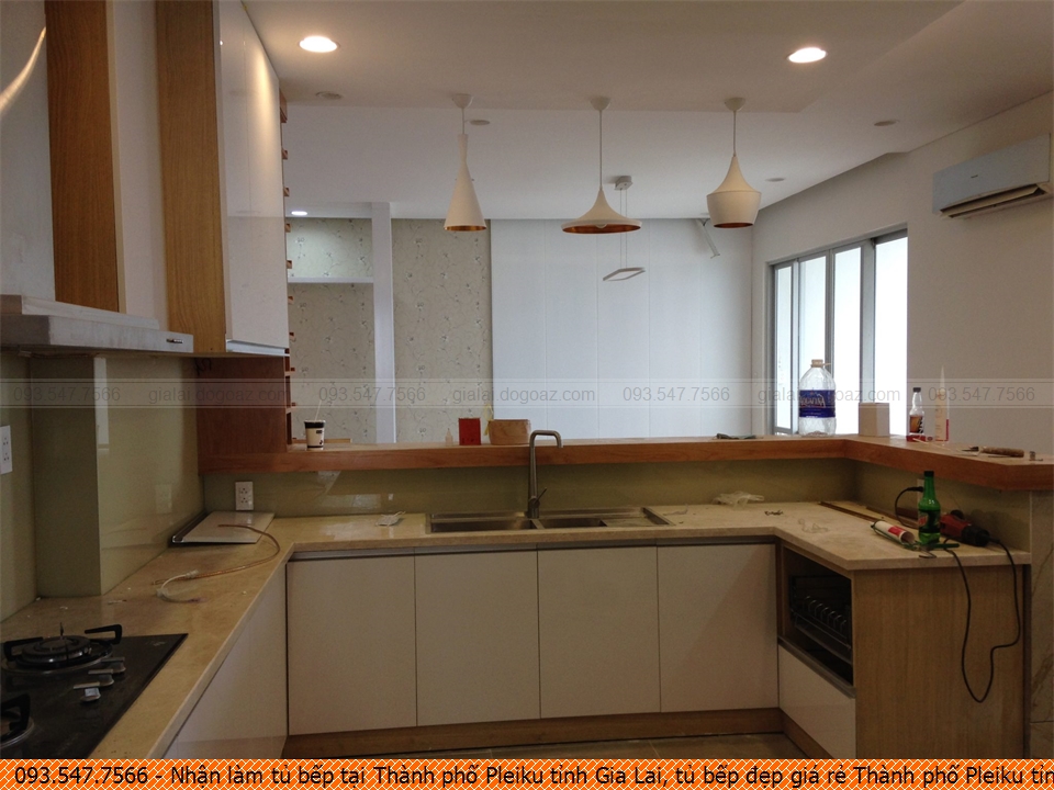 Nhận làm tủ bếp tại Thành phố Pleiku tỉnh Gia Lai, tủ bếp đẹp giá rẻ Thành phố Pleiku tỉnh Gia Lai uy tín SĐT 093.547.7566