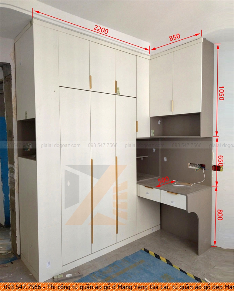 Thi công tủ quần áo gỗ ở Mang Yang Gia Lai, tủ quần áo gỗ đẹp Mang Yang Gia Lai chuyên nghiệp 09.3547.7566