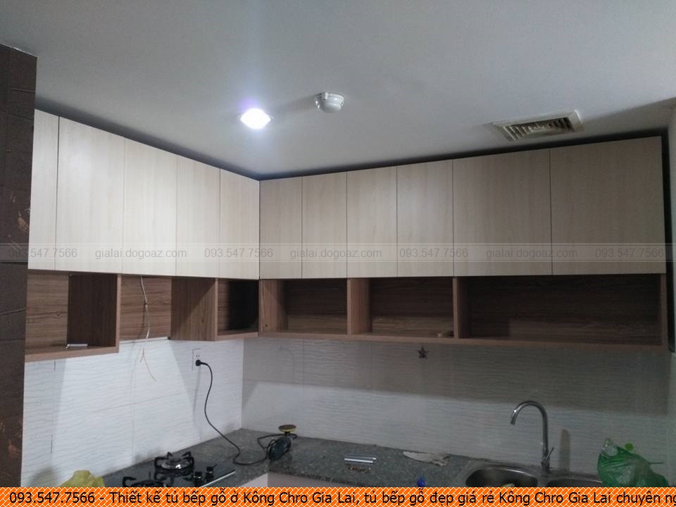 Thiết kế tủ bếp gỗ ở Kông Chro Gia Lai, tủ bếp gỗ đẹp giá rẻ Kông Chro Gia Lai chuyên nghiệp Hotline 093.5477566