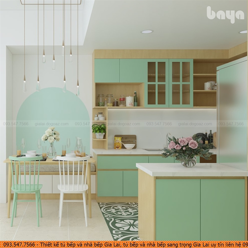 Thiết kế tủ bếp và nhà bếp Gia Lai, tủ bếp và nhà bếp sang trọng Gia Lai uy tín liên hệ 09.3547.7566