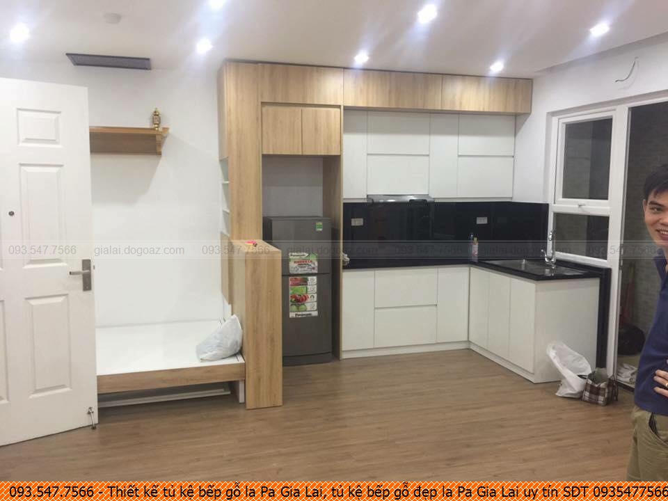 Thiết kế tủ kệ bếp gỗ la Pa Gia Lai, tủ kệ bếp gỗ đẹp la Pa Gia Lai uy tín SĐT 0935477566