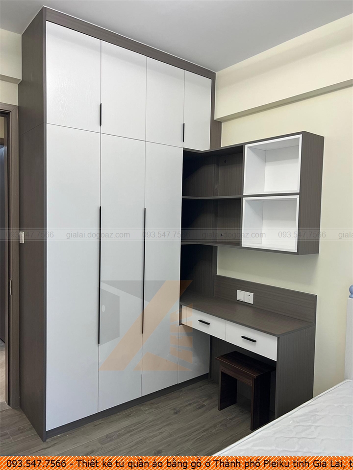Thiết kế tủ quần áo bằng gỗ ở Thành phố Pleiku tỉnh Gia Lai, tủ quần áo bằng gỗ đẹp Thành phố Pleiku tỉnh Gia Lai uy tín liên hệ SĐT 093-547-7566
