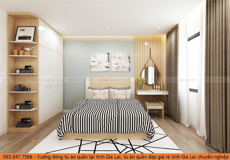 Xưởng đóng tủ áo quần tại tỉnh Gia Lai, tủ áo quần đẹp giá rẻ tỉnh Gia Lai chuyên nghiệp 0935477566