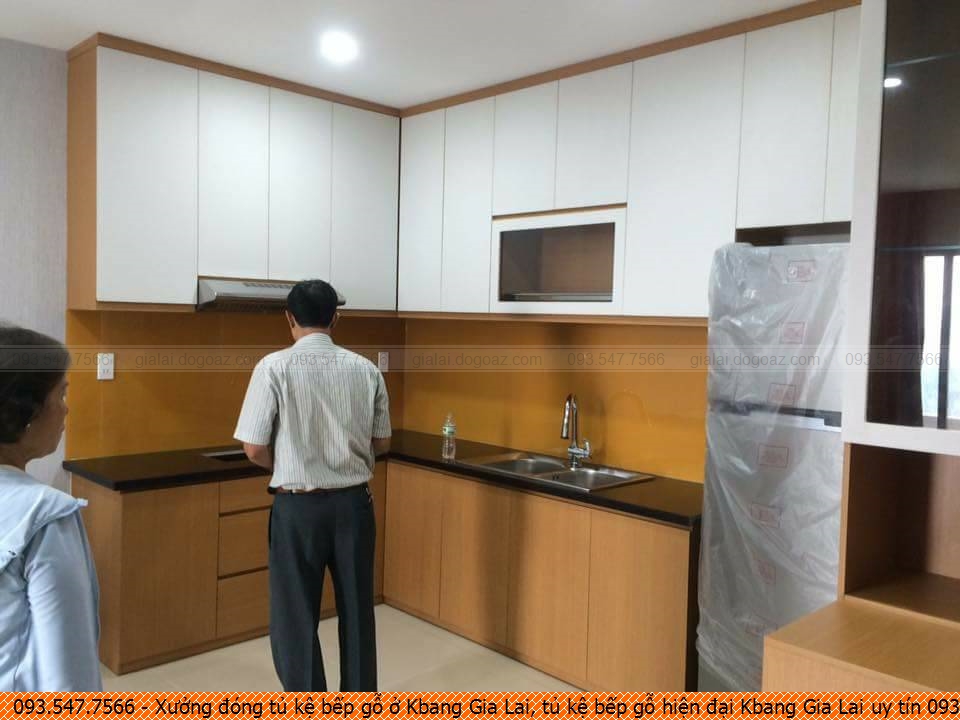 Xưởng đóng tủ kệ bếp gỗ ở Kbang Gia Lai, tủ kệ bếp gỗ hiện đại Kbang Gia Lai uy tín 093-547-7566
