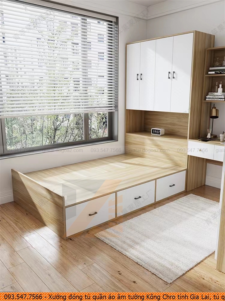 Xưởng đóng tủ quần áo âm tường Kông Chro tỉnh Gia Lai, tủ quần áo âm tường giá rẻ Kông Chro tỉnh Gia Lai chuyên nghiệp gọi 093.54.77.566