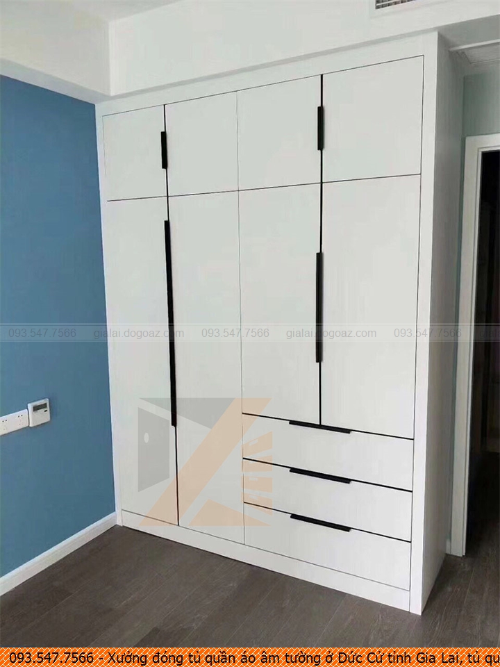 Xưởng đóng tủ quần áo âm tường ở Đức Cử tỉnh Gia Lai, tủ quần áo âm tường sang trọng Đức Cử tỉnh Gia Lai uy tín gọi SĐT 093.547.7566