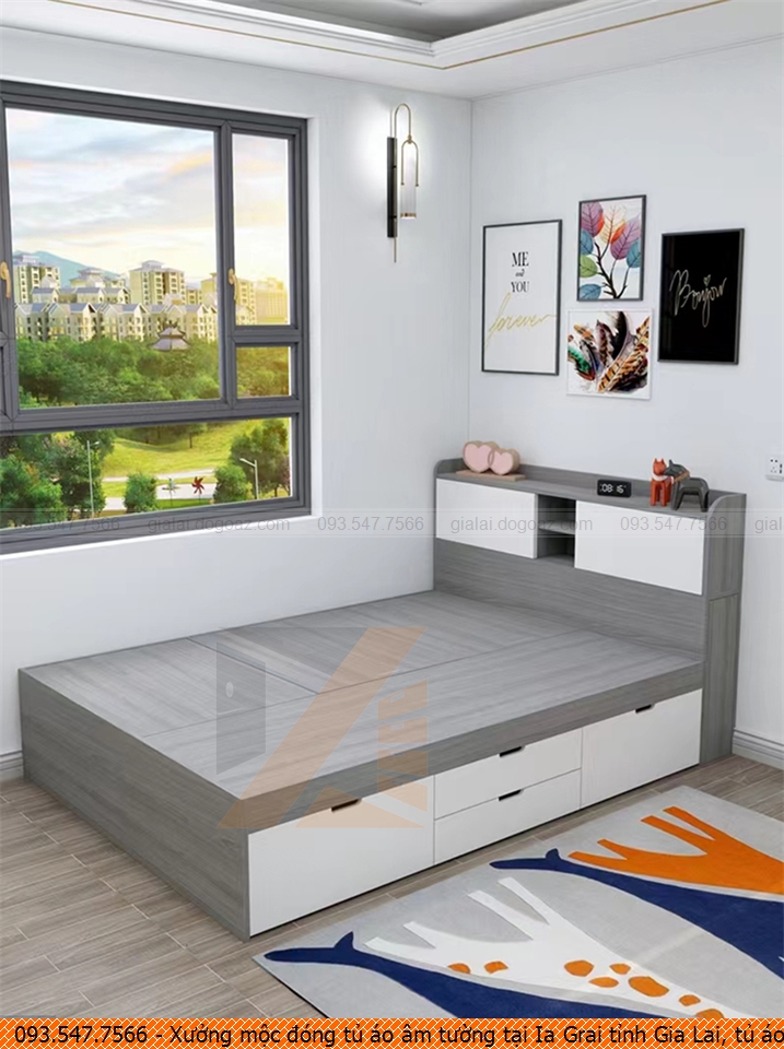Xưởng mộc đóng tủ áo âm tường tại Ia Grai tỉnh Gia Lai, tủ áo âm tường đẹp giá rẻ Ia Grai tỉnh Gia Lai chuyên nghiệp gọi 093-547-7566