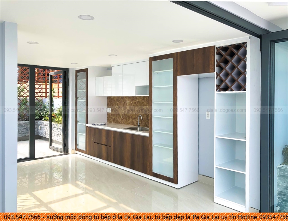 Xưởng mộc đóng tủ bếp ở la Pa Gia Lai, tủ bếp đẹp la Pa Gia Lai uy tín Hotline 0935477566