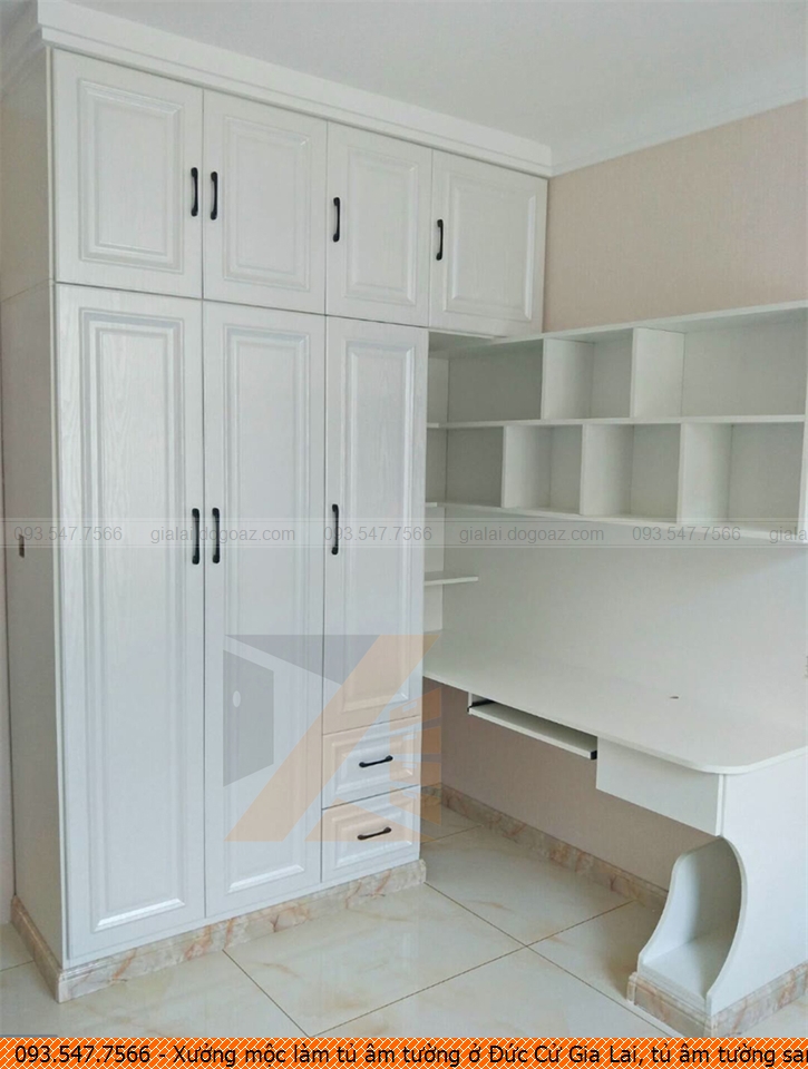 Xưởng mộc làm tủ âm tường ở Đức Cử Gia Lai, tủ âm tường sang trọng Đức Cử Gia Lai chuyên nghiệp gọi Hotline 093.5477566