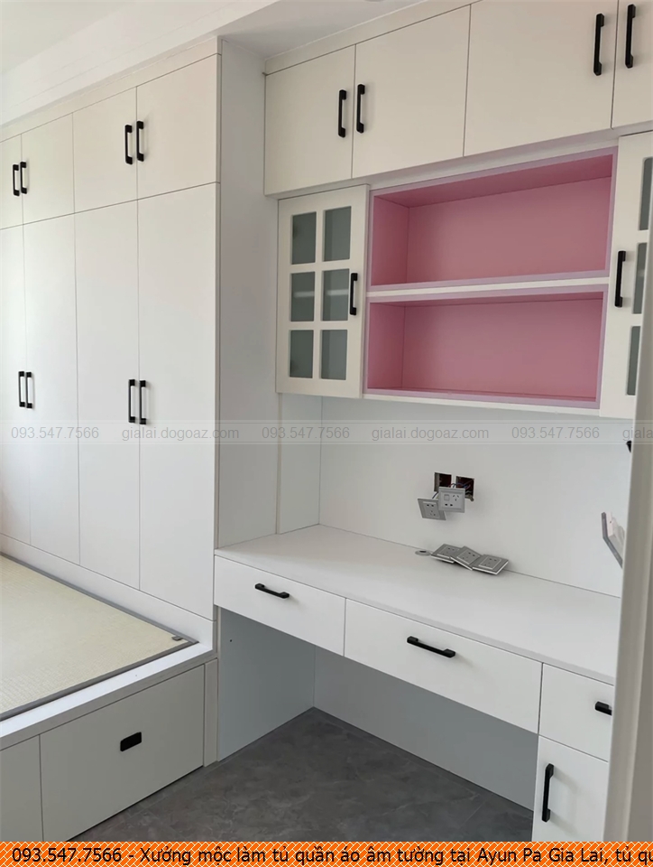 Xưởng mộc làm tủ quần áo âm tường tại Ayun Pa Gia Lai, tủ quần áo âm tường đẹp giá rẻ Ayun Pa Gia Lai chuyên nghiệp SĐT 09.3547.7566