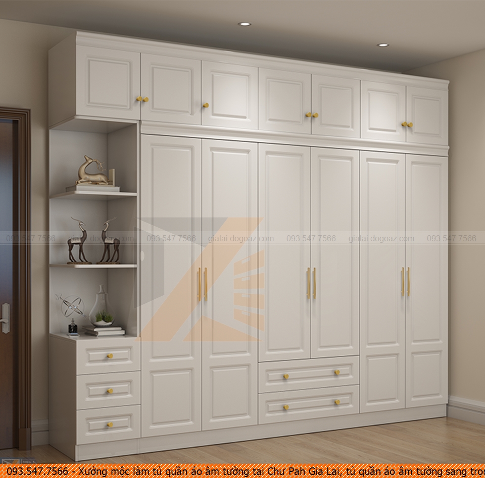 Xưởng mộc làm tủ quần áo âm tường tại Chư Pah Gia Lai, tủ quần áo âm tường sang trọng Chư Pah Gia Lai chuyên nghiệp 09.3547.7566