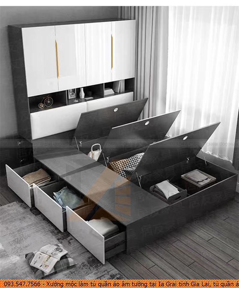 Xưởng mộc làm tủ quần áo âm tường tại Ia Grai tỉnh Gia Lai, tủ quần áo âm tường chất lượng Ia Grai tỉnh Gia Lai chuyên nghiệp gọi 093-5477-566