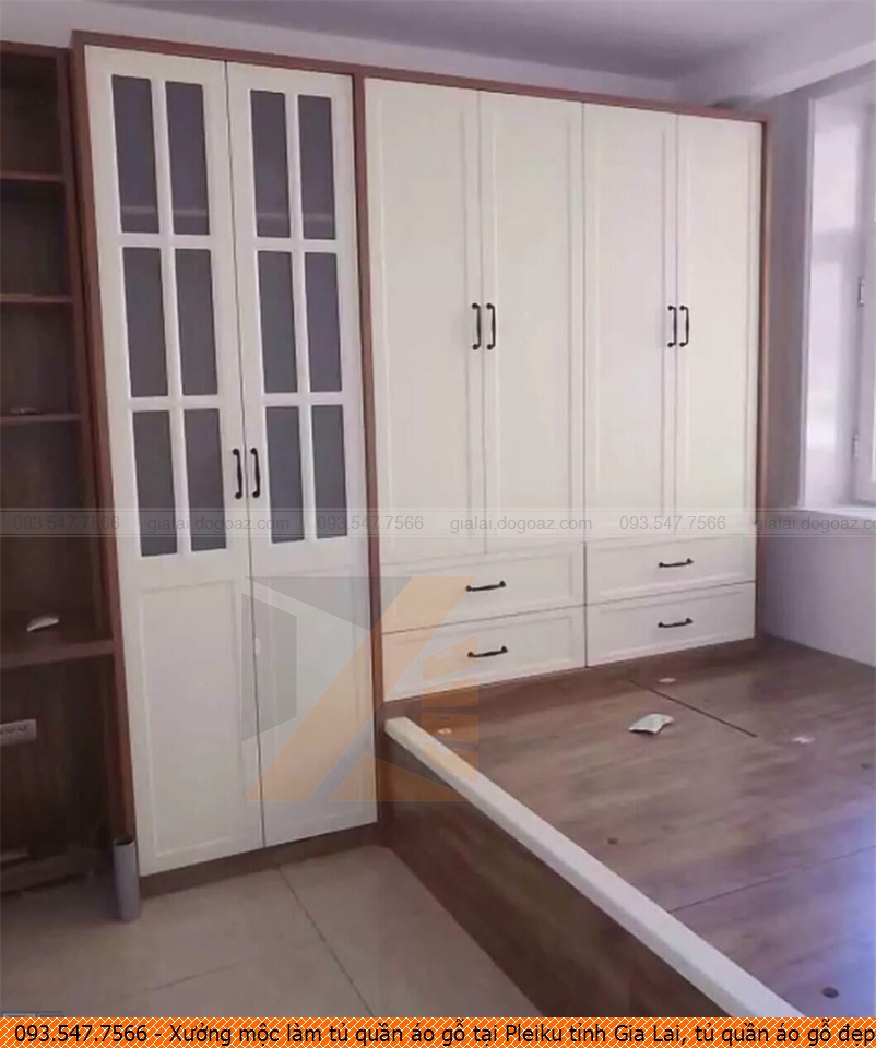 Xưởng mộc làm tủ quần áo gỗ tại Pleiku tỉnh Gia Lai, tủ quần áo gỗ đẹp Pleiku tỉnh Gia Lai uy tín liên hệ SĐT 093.54.77.566